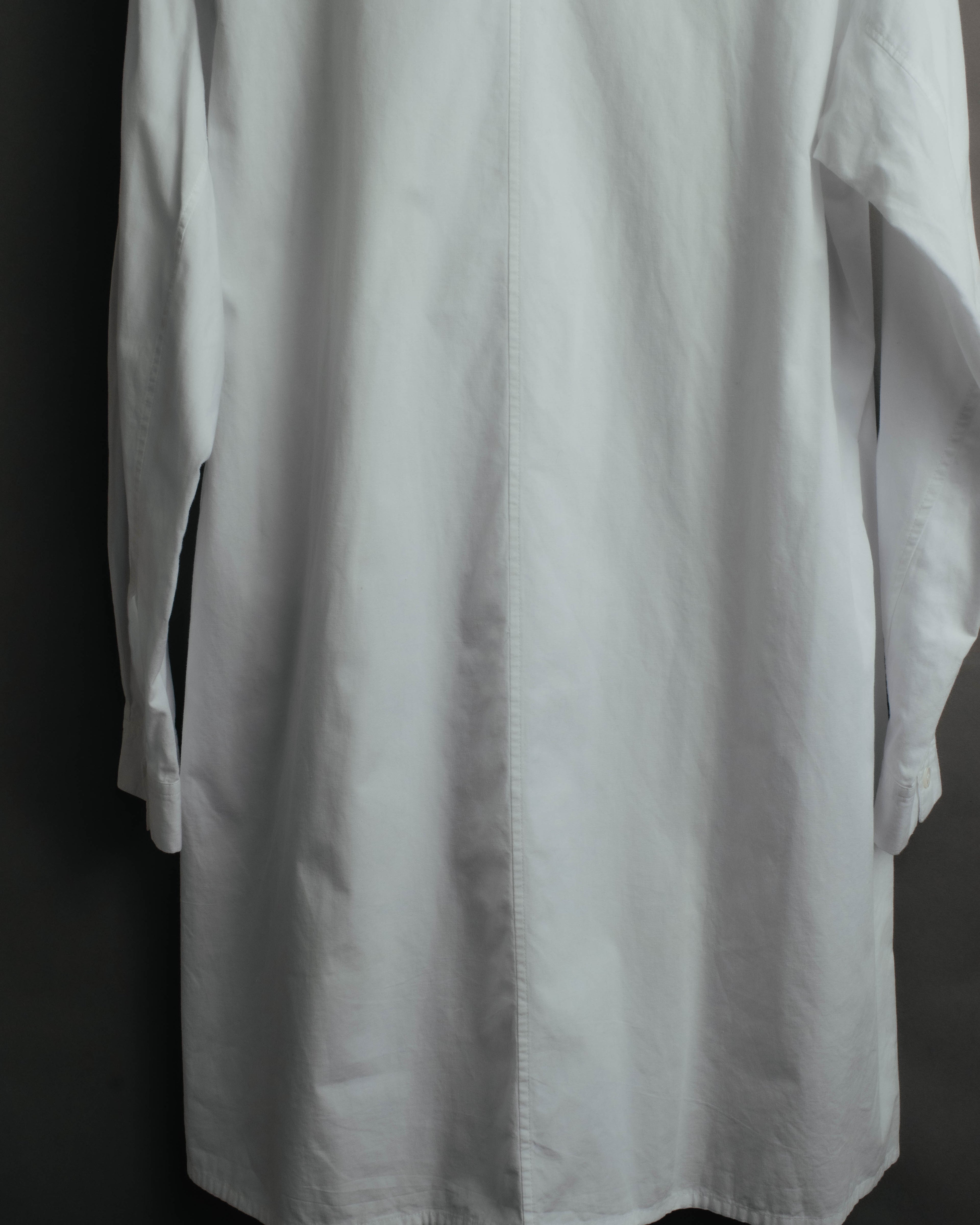 "Y's" 90's-00's Open collar long cotton shirt coat