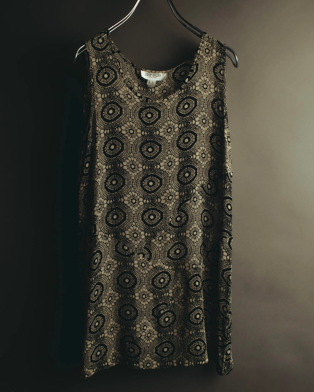 "John Rocha Chinatown" 80's Sleeveless patterned mini dress