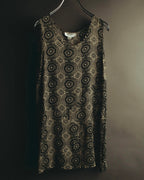 "John Rocha Chinatown" 80's Sleeveless patterned mini dress