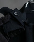 "YOHJI YAMAMOTO +NOIR" 21SS Drape panel design oversized shirt jacket