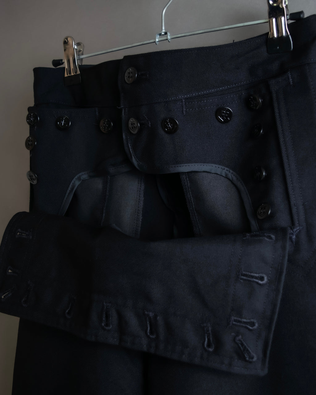 "US navy inspired lace back wide sailor pants"