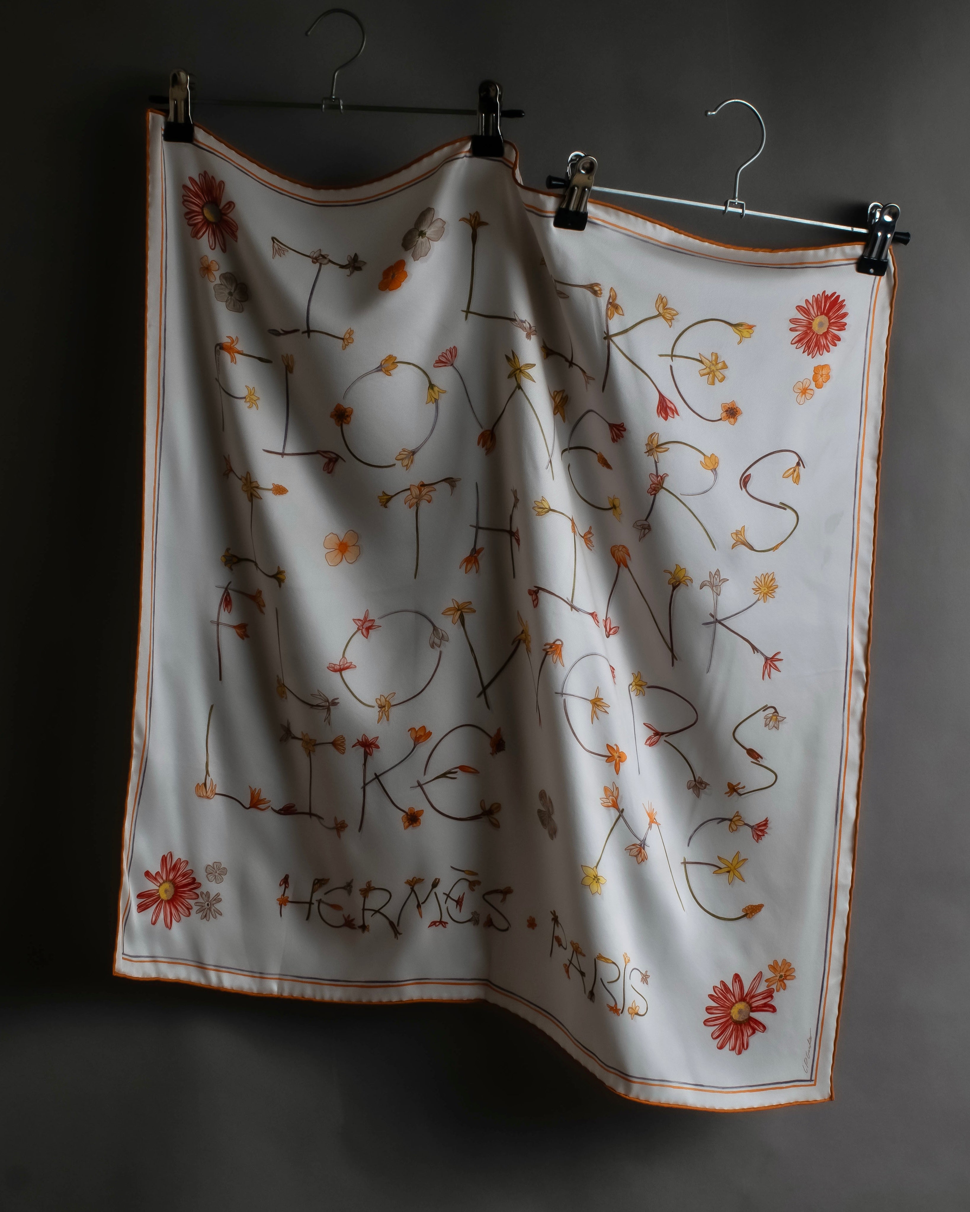 "HERMES" Carré 70 I Like Flowers silk scarf