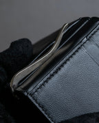 "BALENCIAGA" Logo motif money clip bi-fold wallet