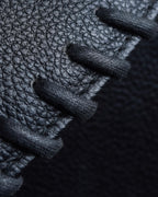 "YVES SAINT LAURENT" Hand stitched design trapezoid leather bag