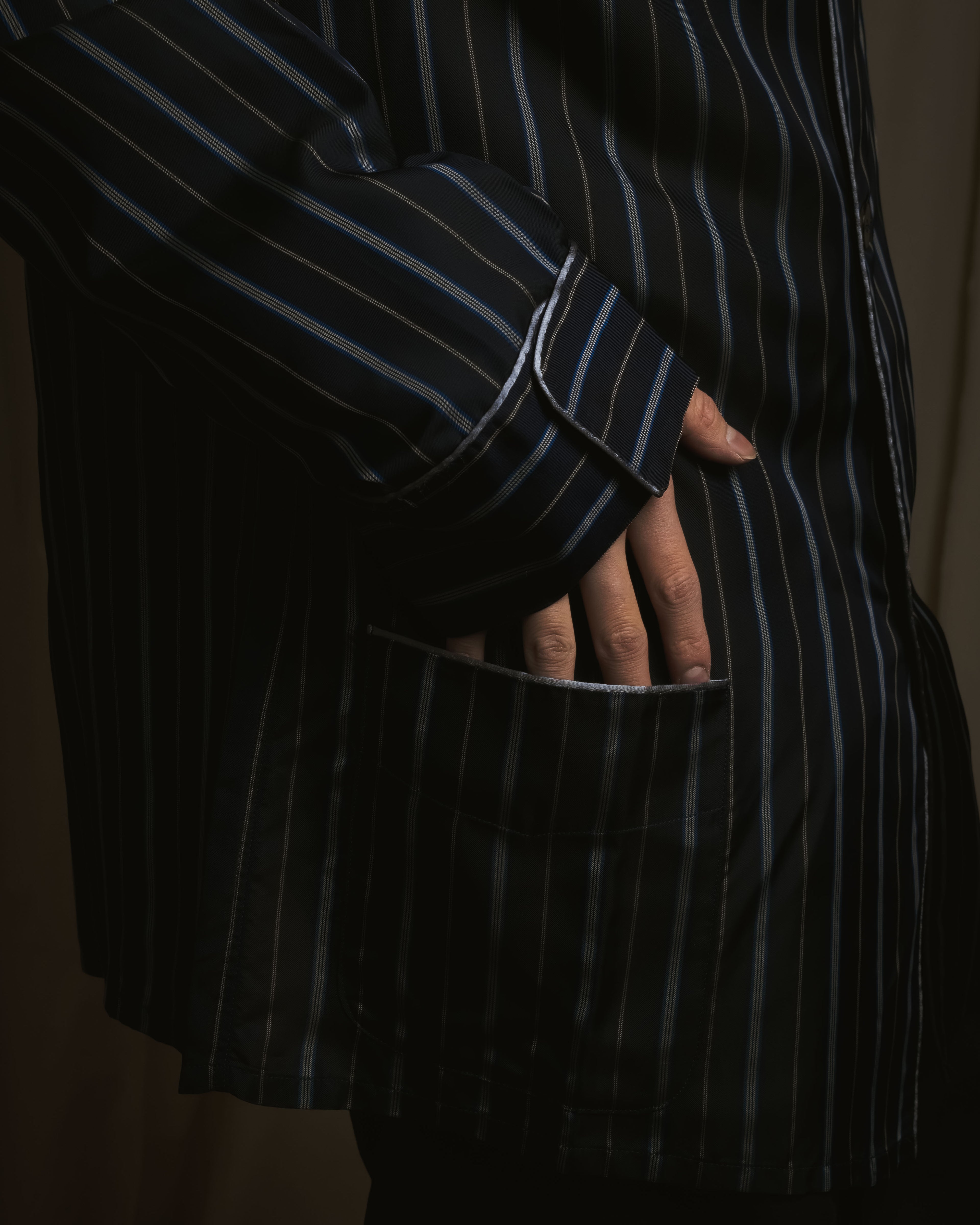"Maison Margiela" 2021AW piped striped lounge shirt