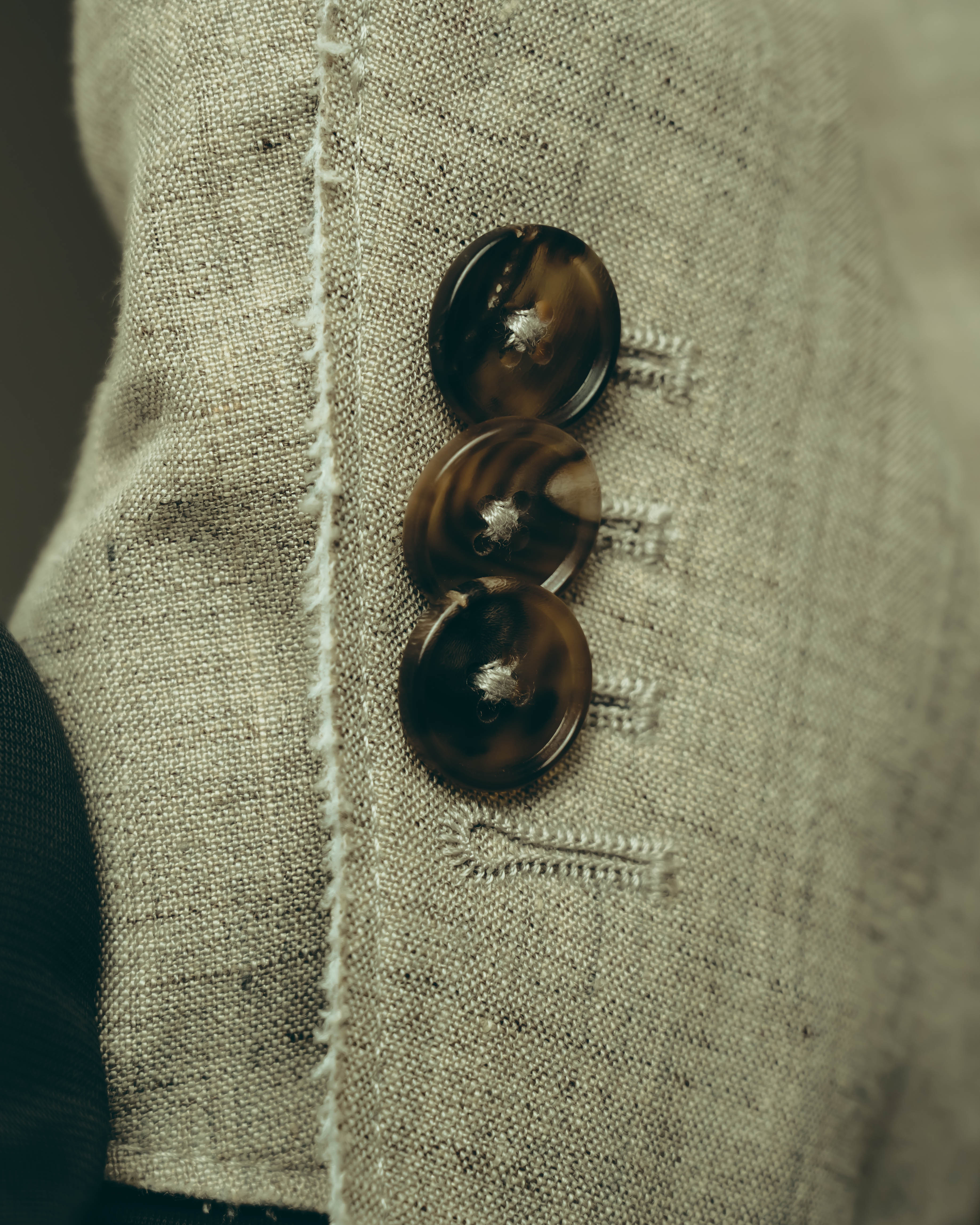 -SPECIAL- “Maison Martin Margiela” 2014SS raw-edge linen tailored jacket