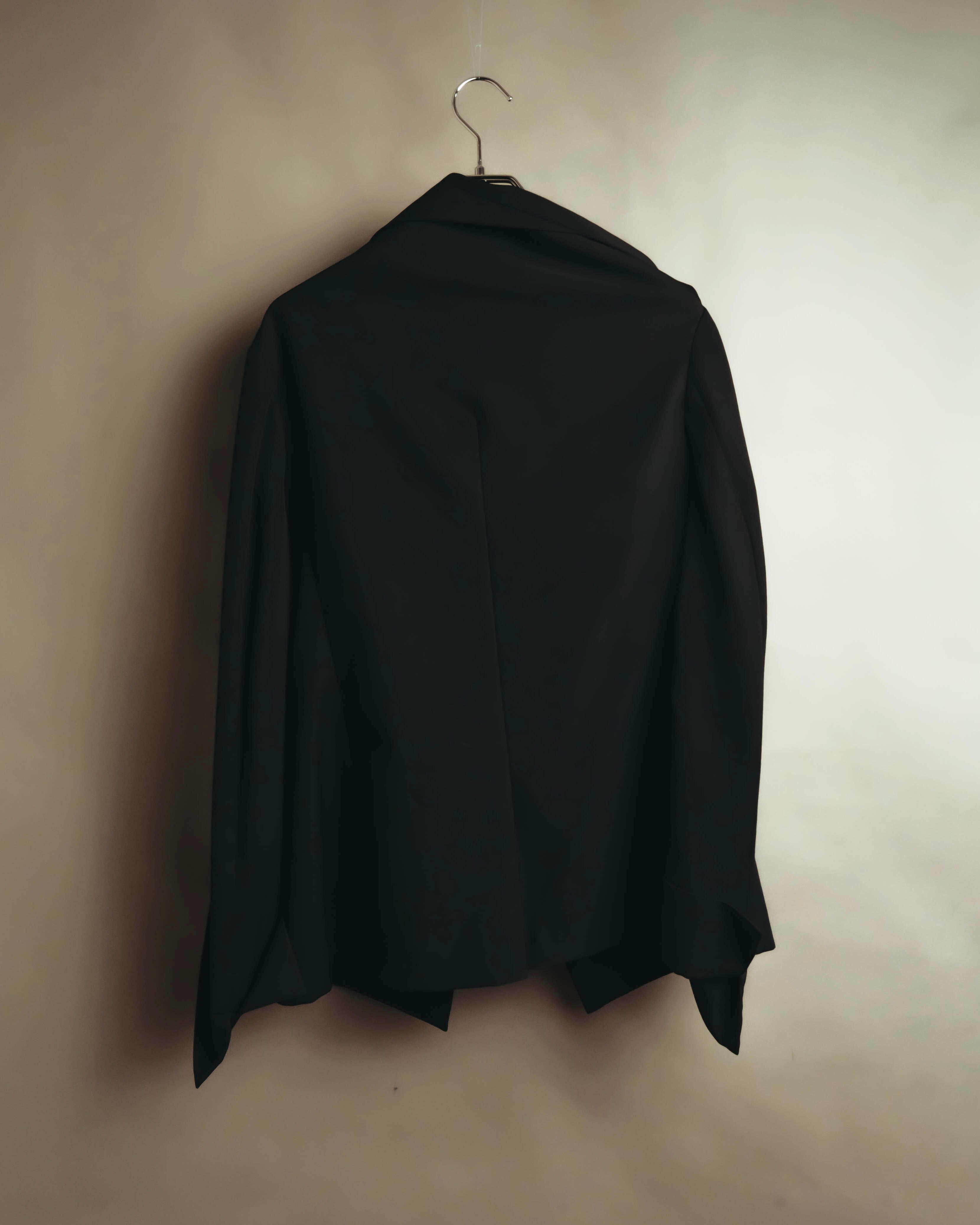 –SPECIAL– "Yohji Yamamoto" 98AW Sculptural asymmetric draped wool jacket