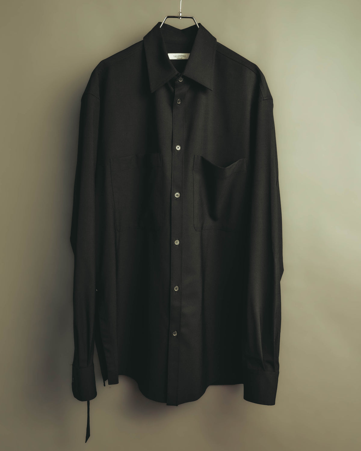 -SPECIAL- “VALENTINO” 2020-21 belted oversized wool-blend shirt