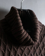 "Vintage cable knit turtleneck sweater"