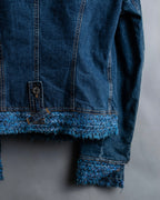 “D&amp;G” Tweed attached bijou button denim jacket