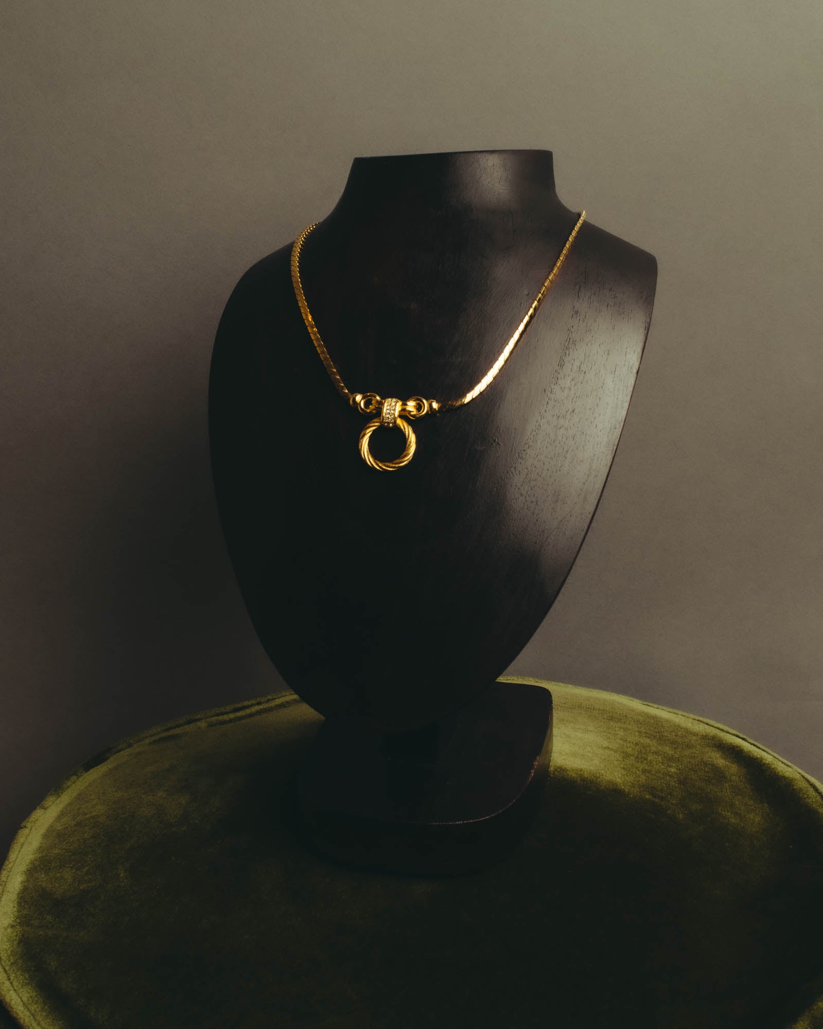 "Christian Dior" 80's-90's Gold tone rhinestone necklace