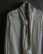 "MAISON MARGIELA" 16SS bowtie design striped long shirt