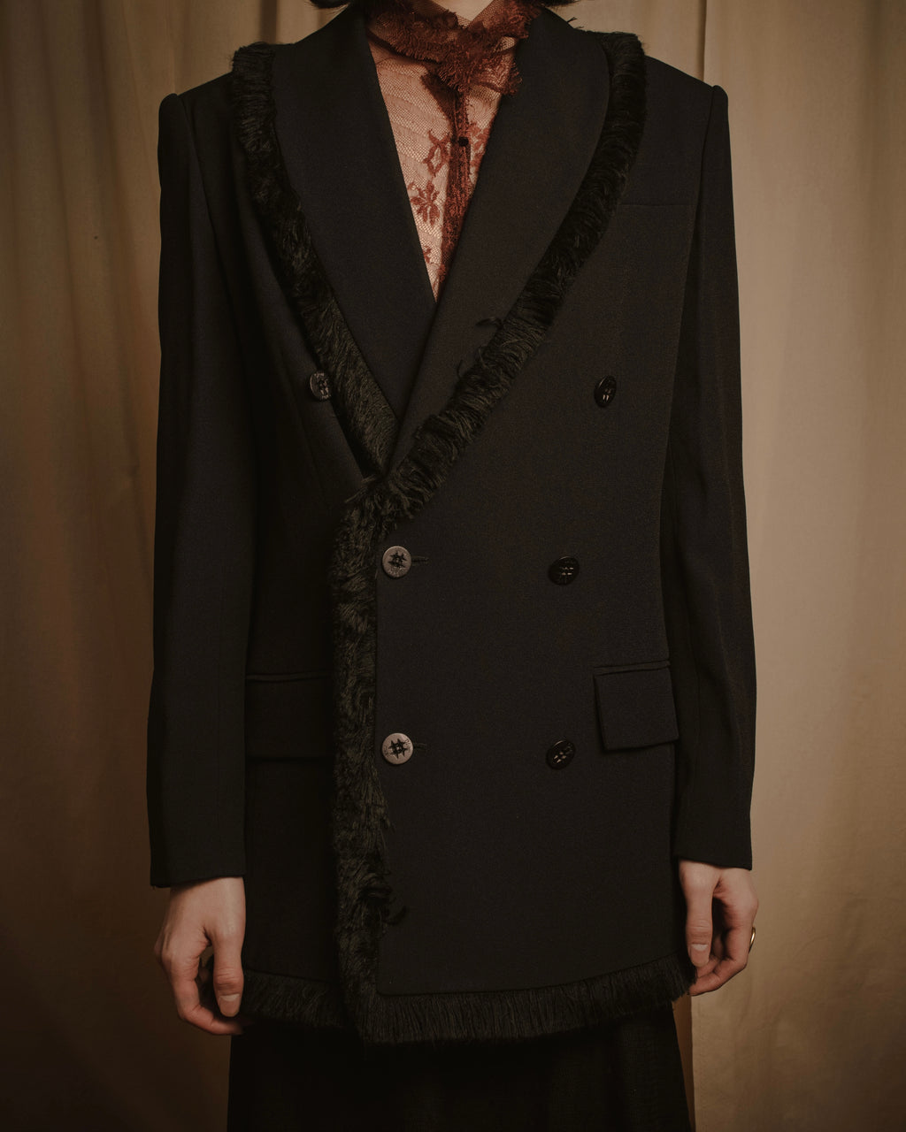 –SPECIAL– "Christian Dior"
98SS fringed peak lapel double breasted jacket