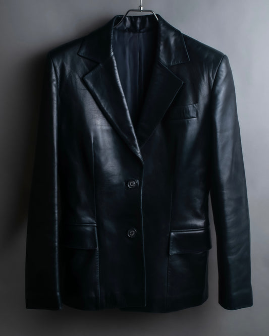 "GUCCI" Box silhouette calf leather tailored jacket