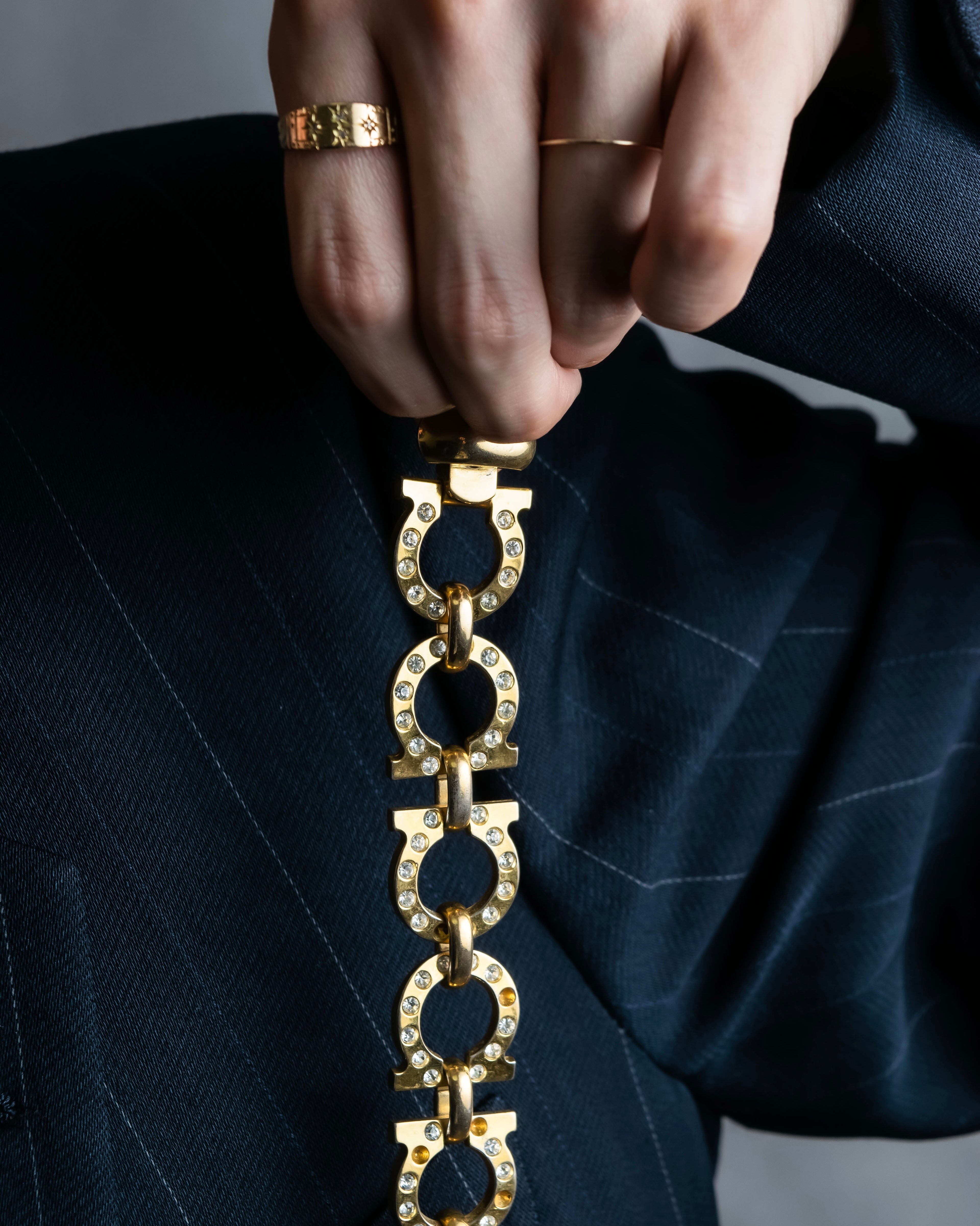 Salvatore Ferragamo Big Gancini gold chain bracelet