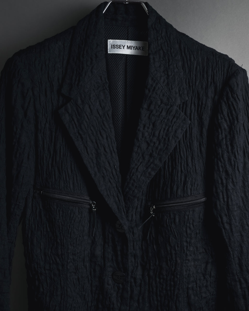 "ISSEY MIYAKE" 98SS Cotton shrunken tailored jacket