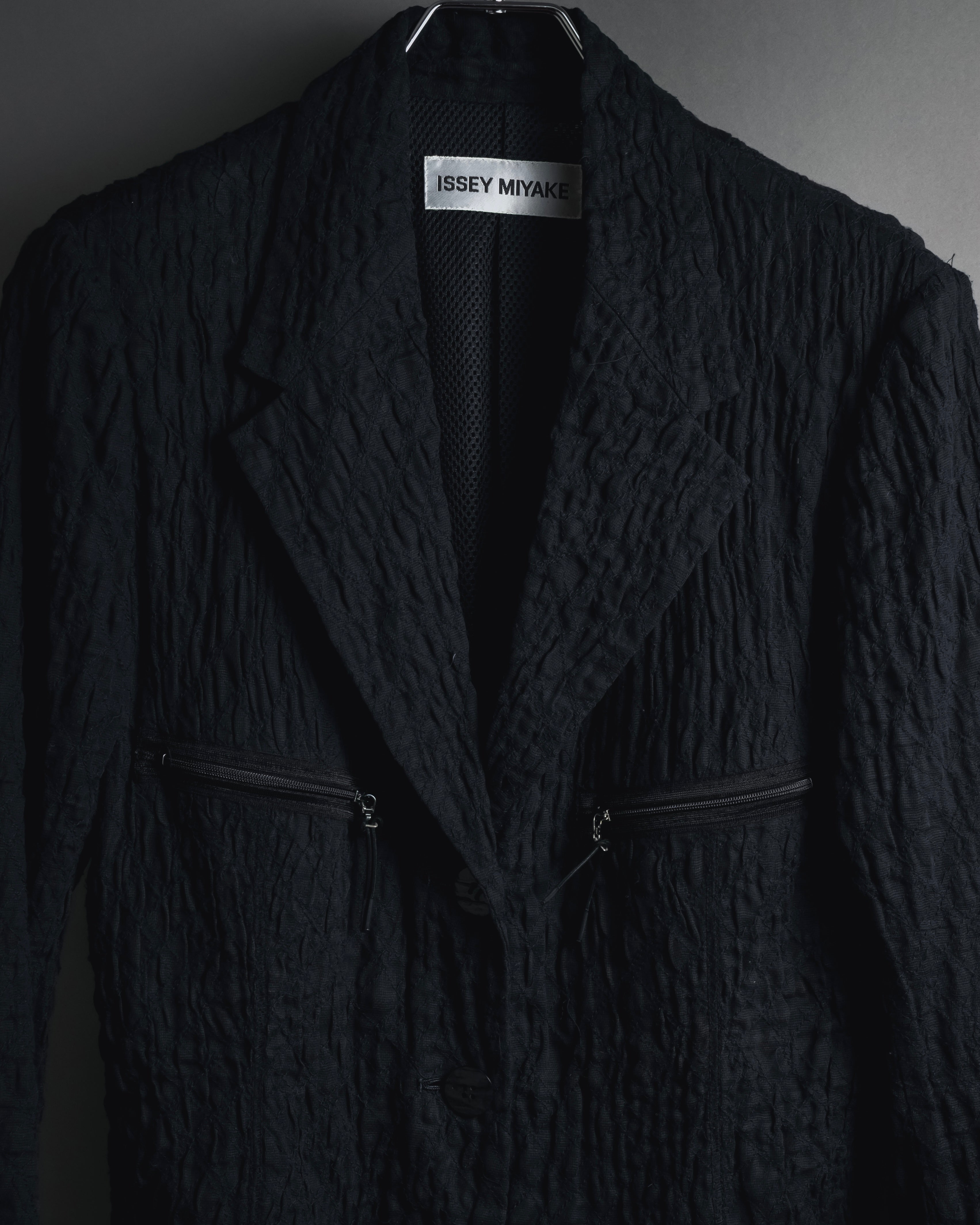 "ISSEY MIYAKE" 98SS Cotton shrunken tailored jacket