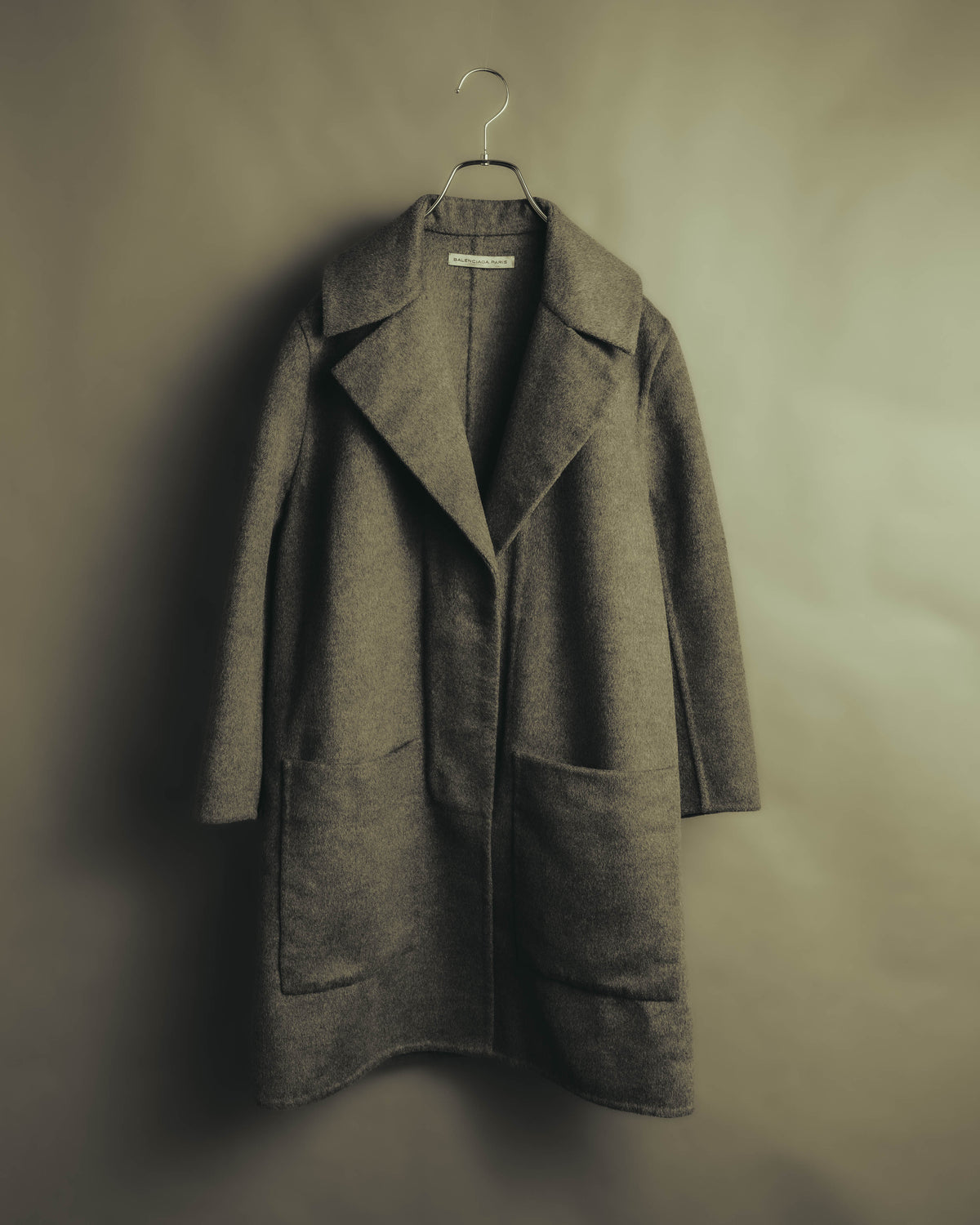 “BALENCIAGA” 00’s-10’s Wool angora wide-lapel coat