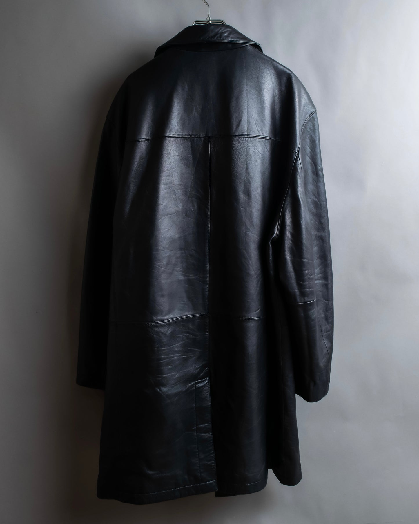 "Vintage lamb leather oversized tailored jacket"