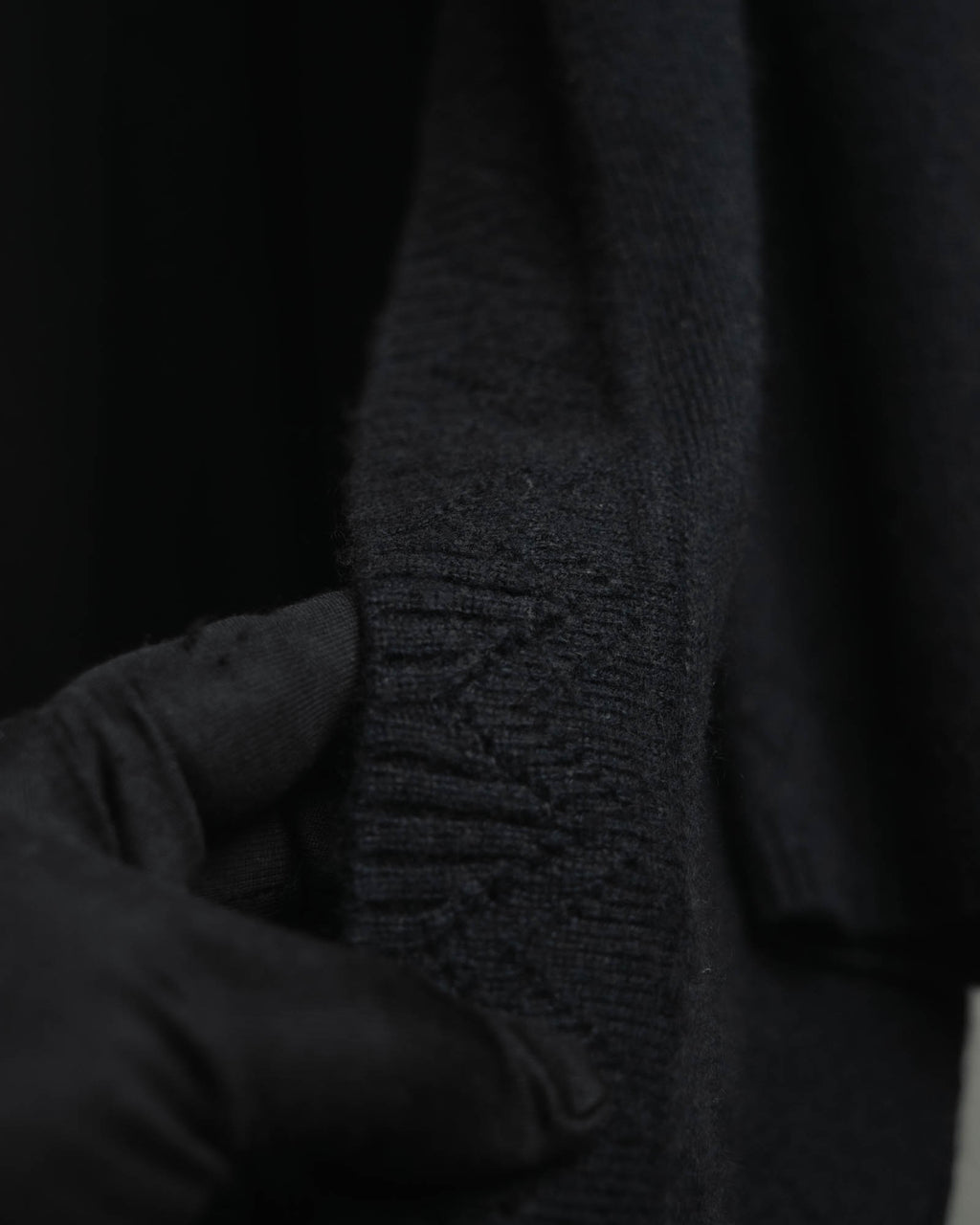 "Christian Dior" 90's-00's Open front wool silk pointelle knit cardigan