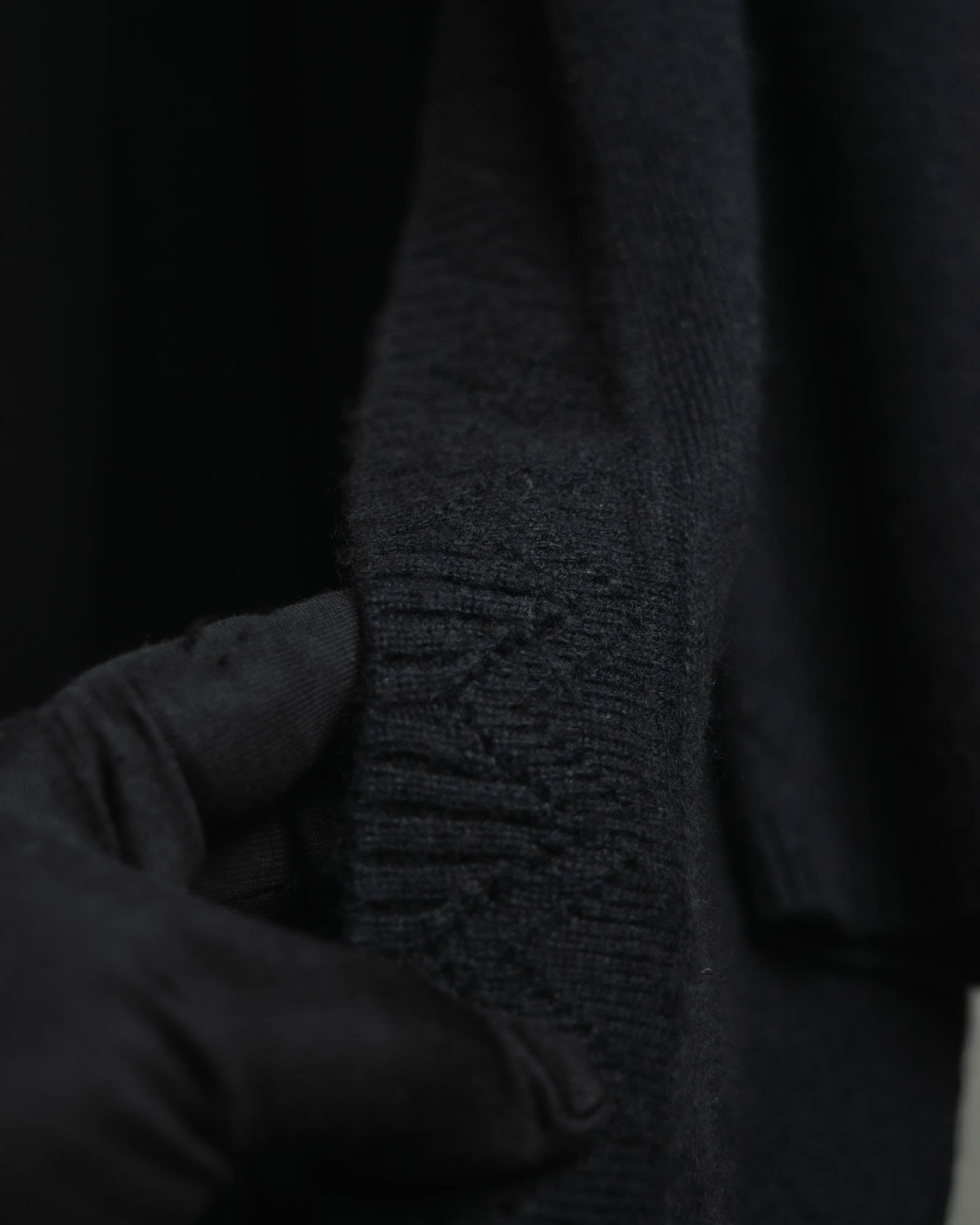 "Christian Dior" 90's-00's Open front wool silk pointelle knit cardigan