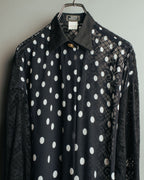 “GIANNI VERSACE” 80’s-90’s Couture polka dot lace shirt