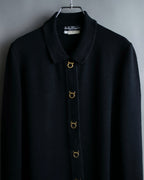 "Salvatore Ferragamo" Gancini design rayon mix cardigan