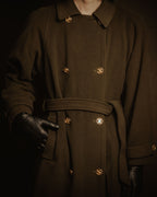 –SPECIAL– "CELINE" 80’s-90’s Triomphe button double breasted long coat