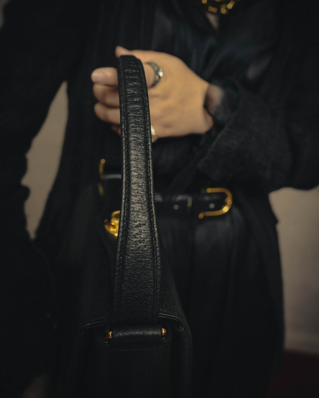 -SPECIAL- “GUCCI” 70’s-80’s Pigskin leather turn lock handbag