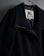"BURBERRY" Belted design stand collar cashmere mix long coat