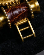 "LOEWE" Gold metal dome motif bracelet