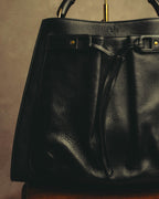 –SPECIAL– “GUCCI” 90’s-00’s Bamboo handle drawstring leather tote bag