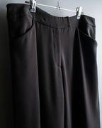 "GIORGIO ARMANI" Soft texture  brown wide slacks