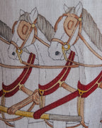 "CELINE" 90's-00's Vintage equestrian harness motif cotton handkerchief scarf