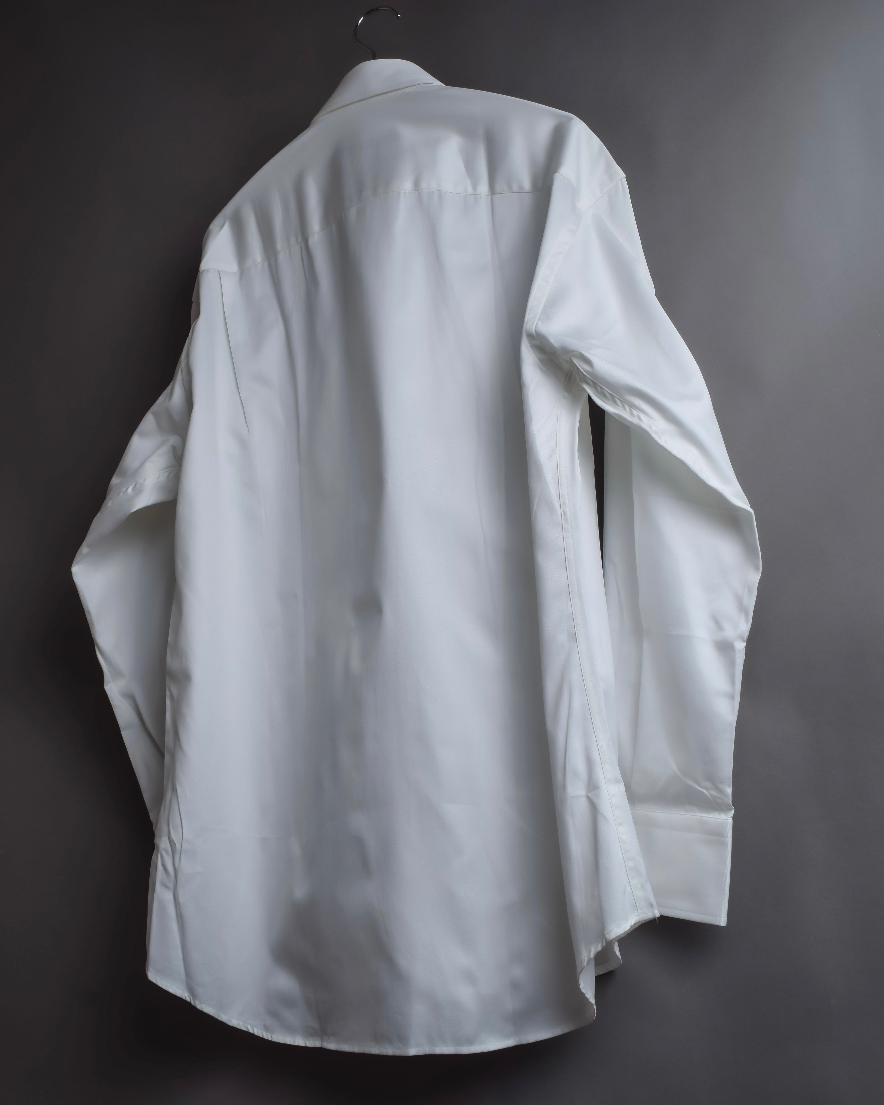 "GUCCI" Minimal collar detail white cotton shirt