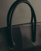 "Yves Saint Laurent" 90's-00's Classic textured leather structured top handle bag