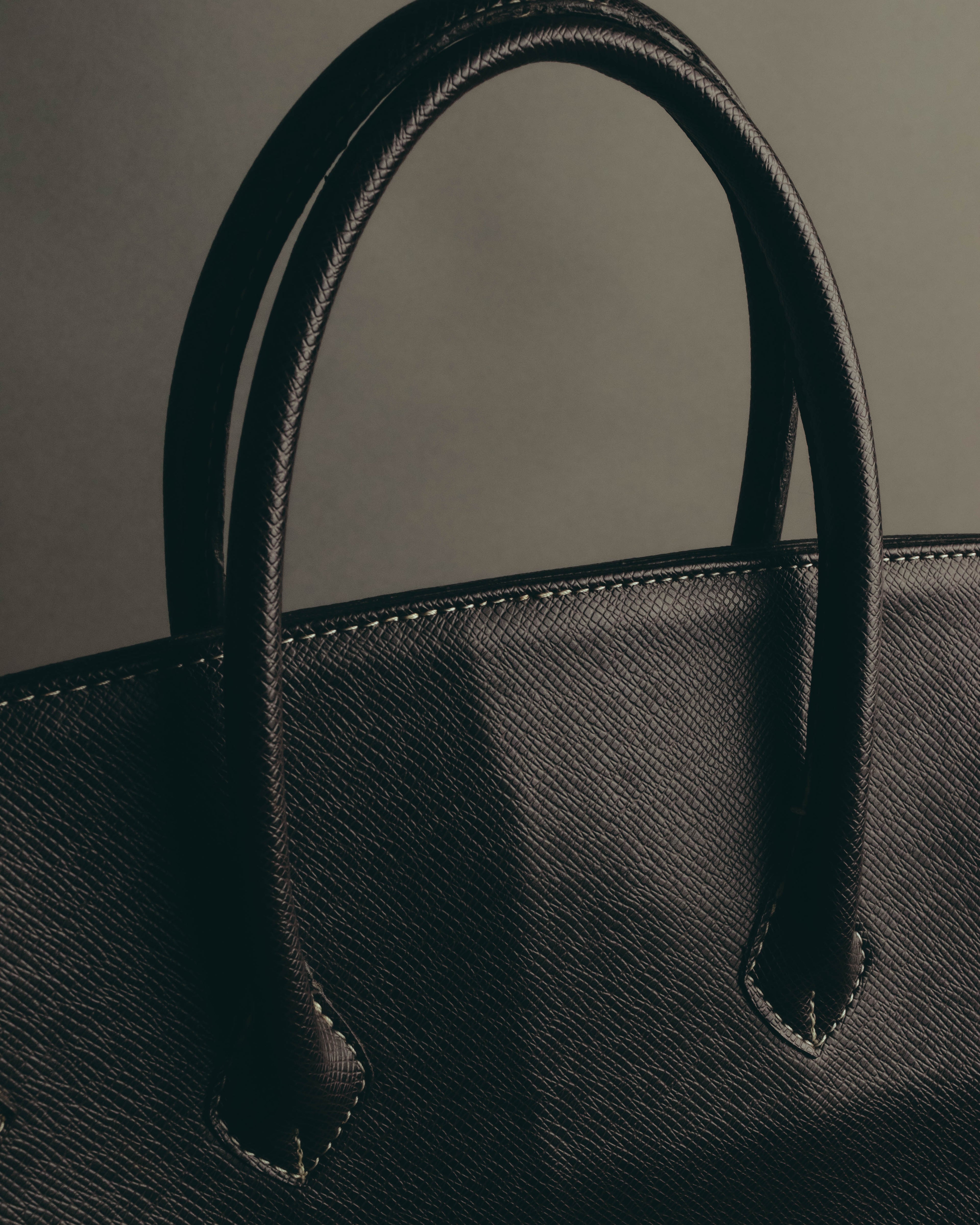 "Yves Saint Laurent" 90's-00's Classic textured leather structured top handle bag