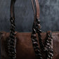 "PRADA" Brown leather chain shoulder bag