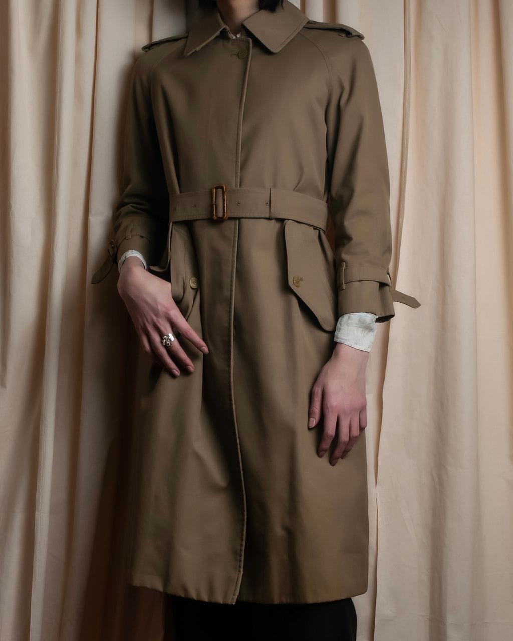 "Burberrys" Water-repellent cotton soutien colour trench coat