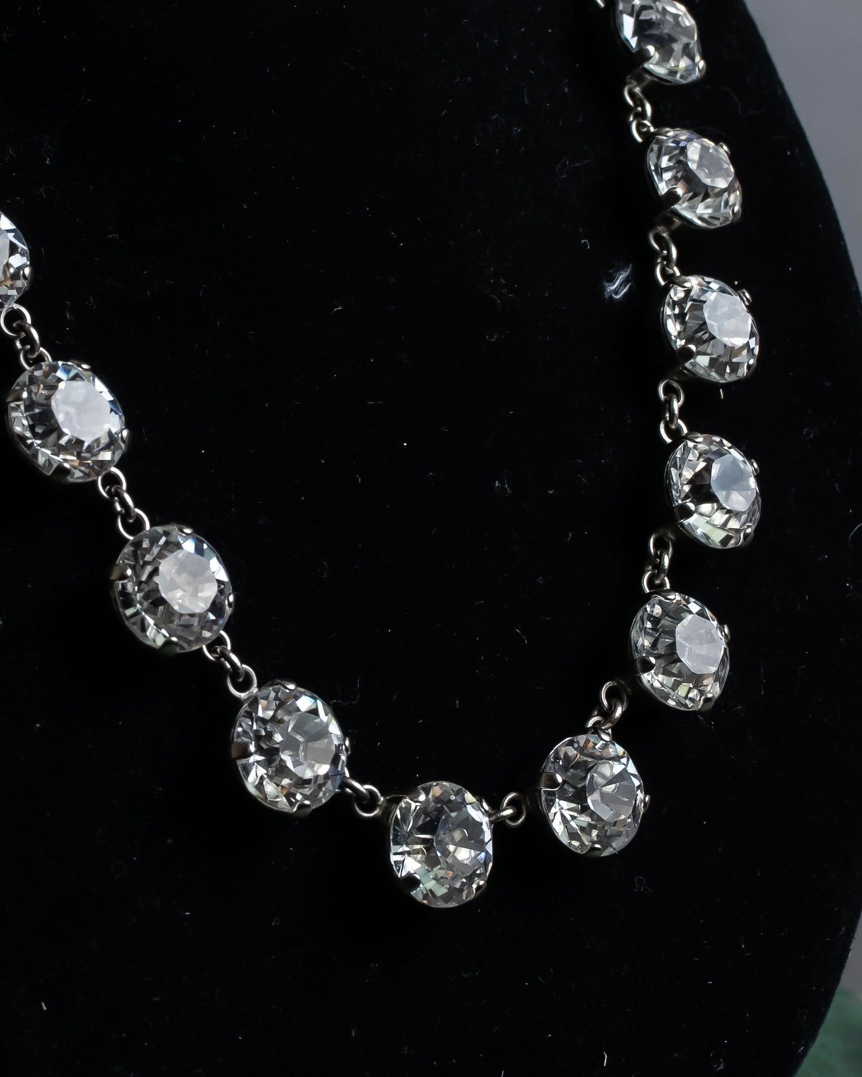 "BALENCIAGA" Round cut rhinestone necklace