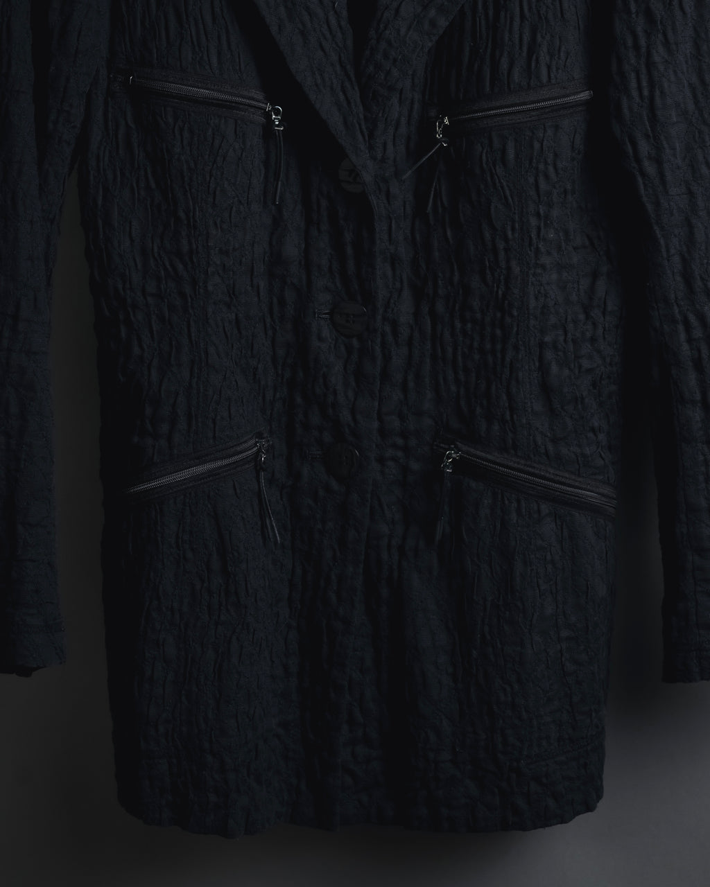 "ISSEY MIYAKE" 98SS Cotton shrunken tailored jacket