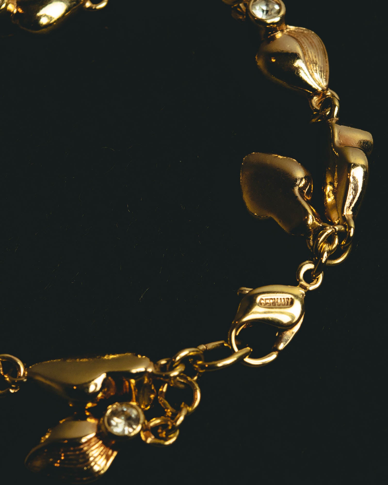 "Christian Dior" 80's-90's Sculptural leaf charm bracelet