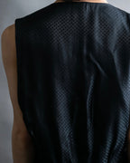 "DOLCE & GABBANA" Pattern switching peak lapel gilet