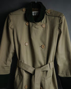 “Yves Saint Laurent” 80’s-90’s Corduroy collar belted trench coat