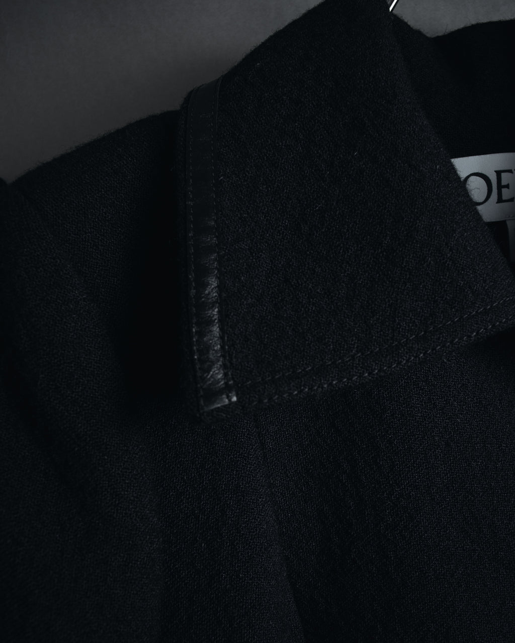 –SPECIALS– "LOEWE" 2017-2018 Minimal a-line calfskin piping coat