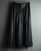 "JUNYA WATANABE COMME des GARÇONS" 00's Glossy raw hem flared long skirt