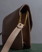 "HERMES" 70's Diamond stitched envelope leather bag