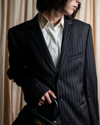 "Dolce & Gabbana" Pinstripe vertical lines emphasized tailored jacket