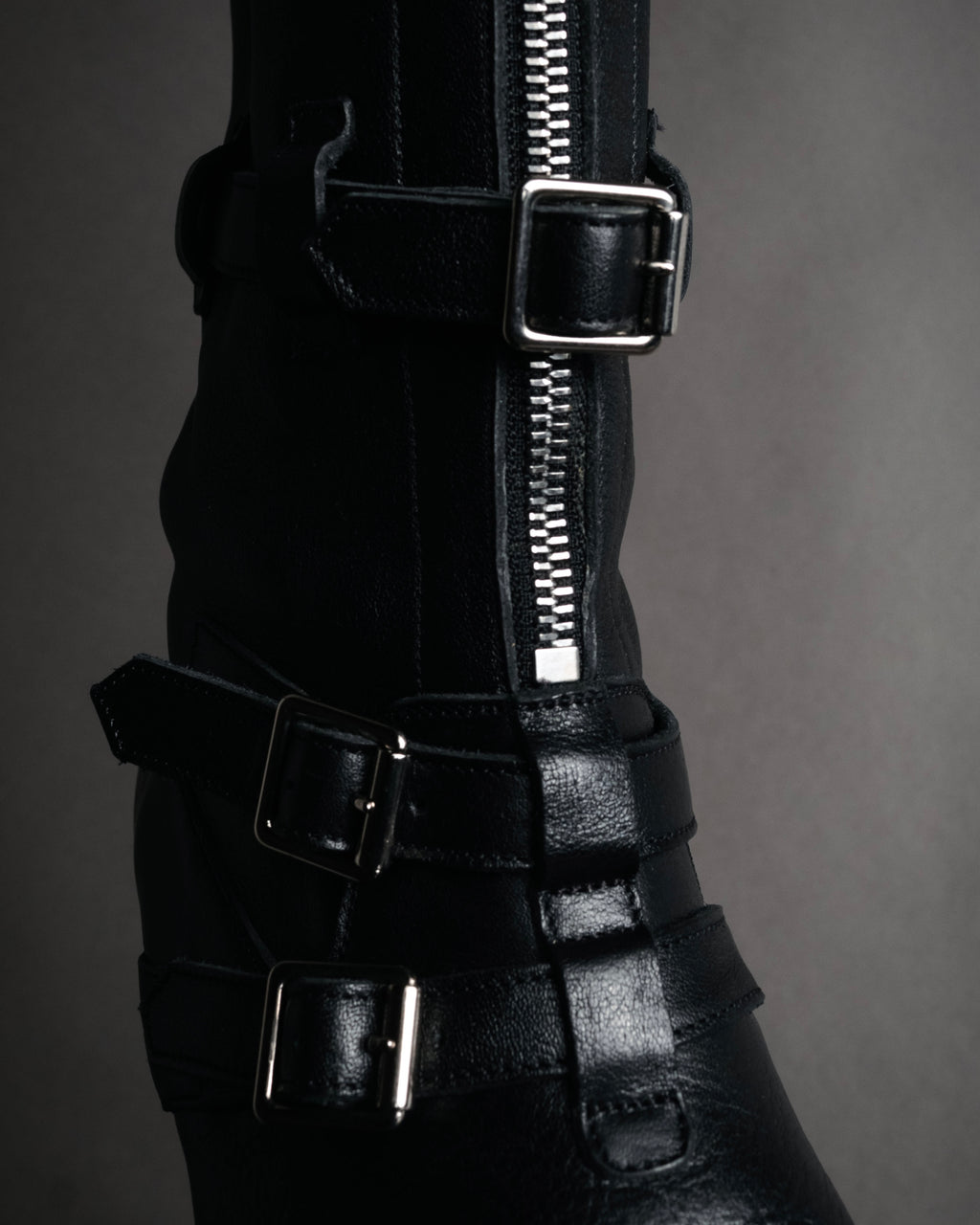 “CELINE” 19-23 Multi buckle zip biker boots