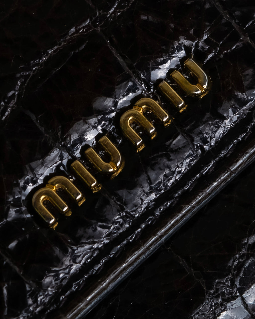"MIU MIU" Crocodile embossed leather long wallet
